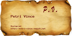 Petri Vince névjegykártya